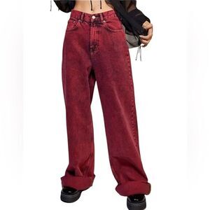 BDG Urban Outfitters Skater Baggy Jeans Red Denim Size 24